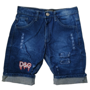 Trendy Boys' Washed & Distressed Denim Shorts with D&G Embroidery | R L Fashion Centre